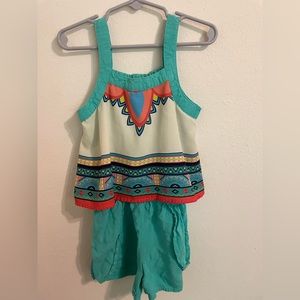 Girls size 5 romper turquoise perfect for spring/ summer